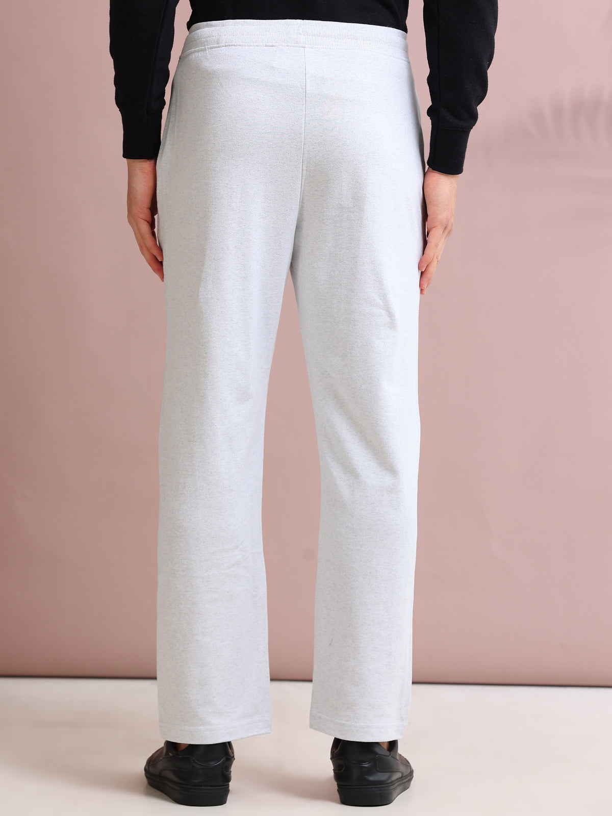 ARDEUR STREETZ Men's Relaxed Fit Track Pants - White Melange