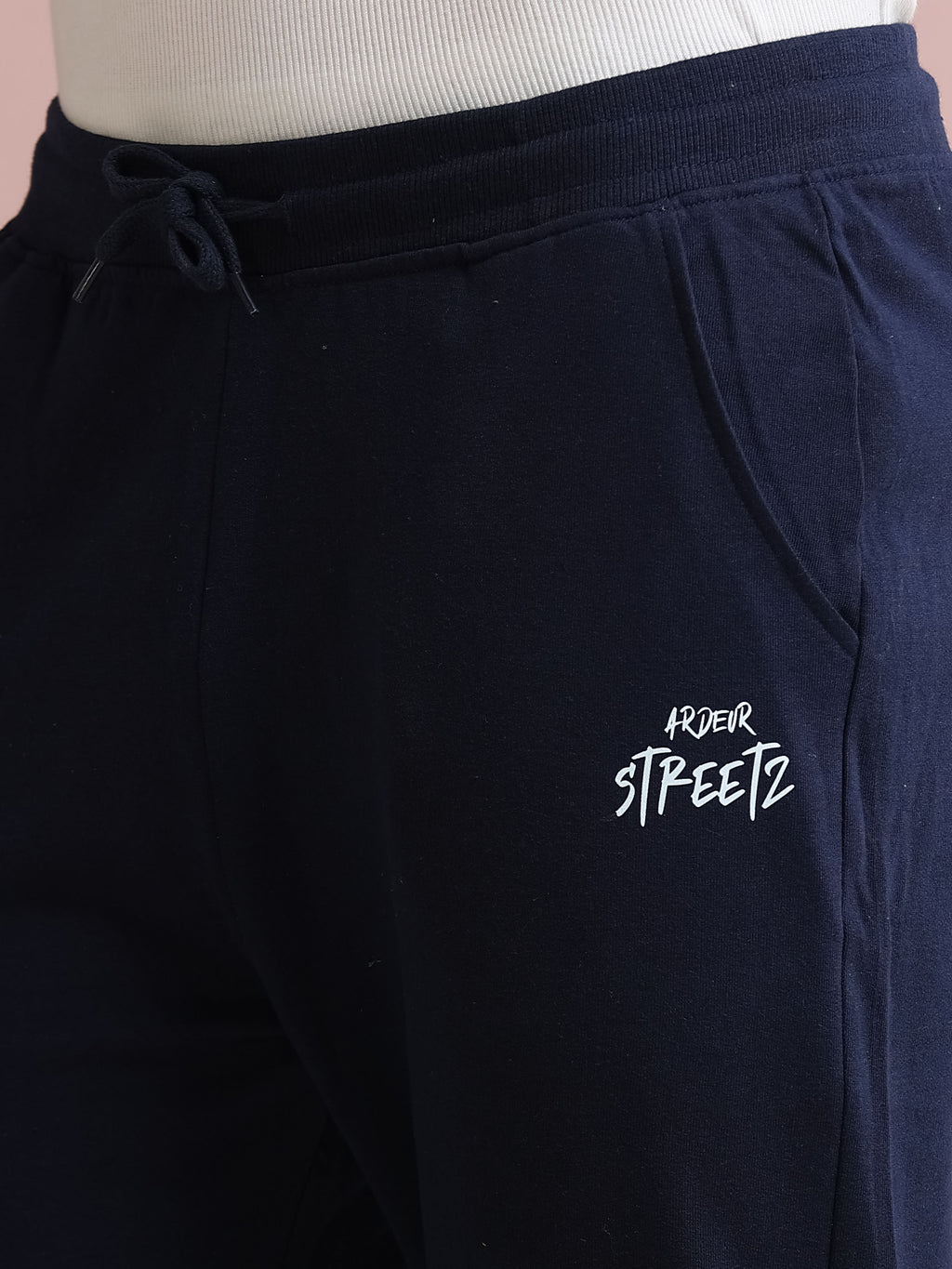 ARDEUR STREETZ Men's Relaxed Fit TypographyTrack Pants - Navy