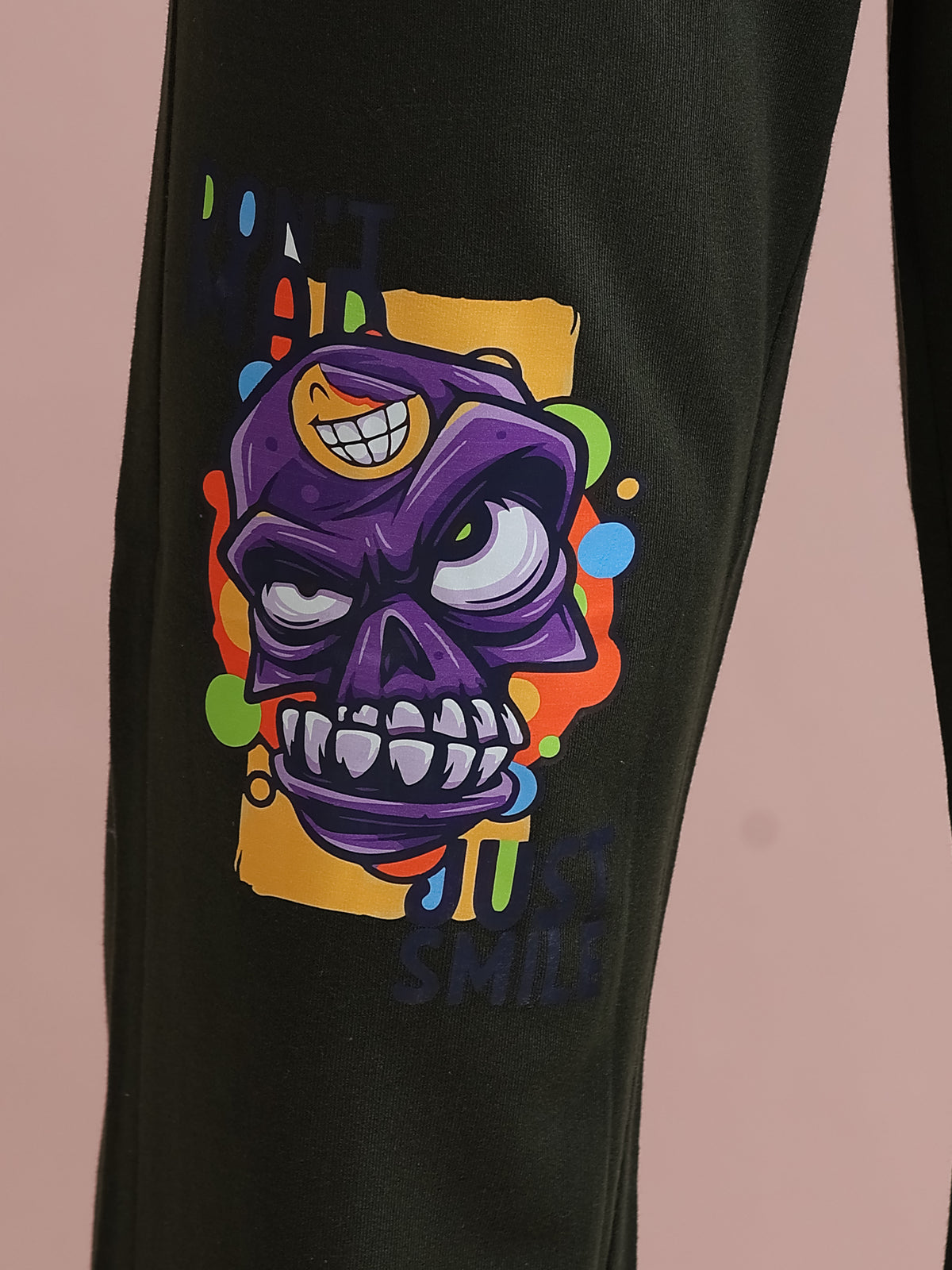 ARDEUR STREETZ Men's Relaxed Fit TypographyTrack Pants - Olive