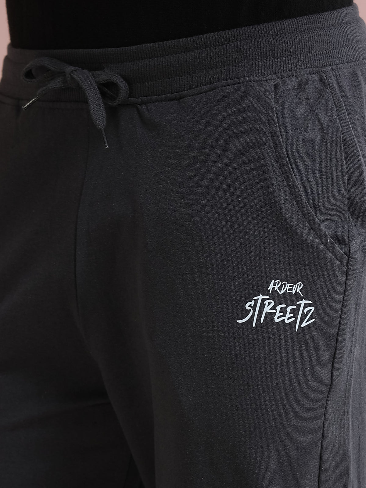 ARDEUR STREETZ Men's Relaxed Fit TypographyTrack Pants - Steel Grey