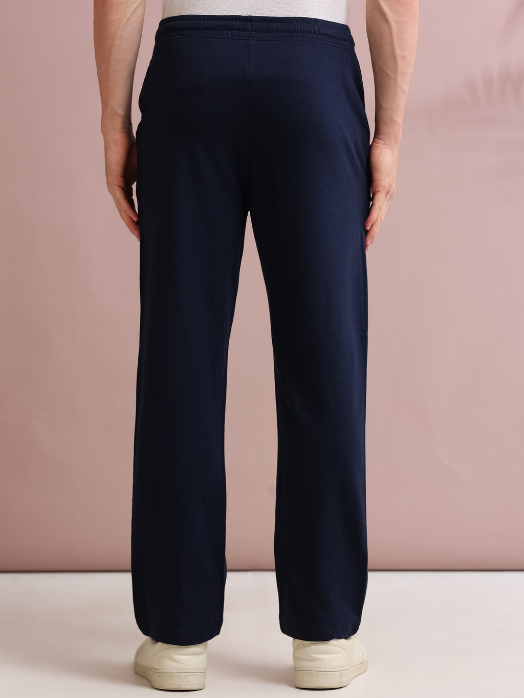 ARDEUR STREETZ Men's Relaxed Fit Self DesignsTrack Pants - Navy
