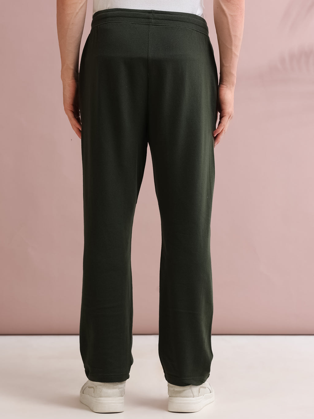 ARDEUR STREETZ Men's Relaxed Fit Self DesignsTrack Pants - Olive