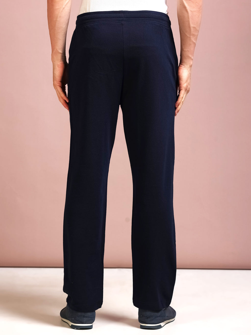 ARDEUR STREETZ Men's Relaxed Fit Cotton Blended Track Pants - Navy