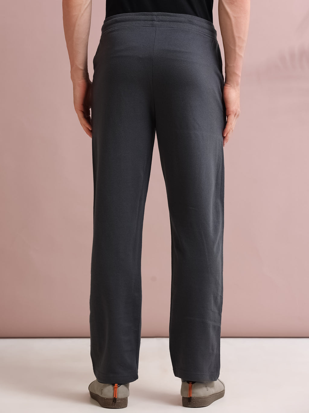 ARDEUR STREETZ Men's Relaxed Fit Cotton Blended Track Pants - Steel Grey