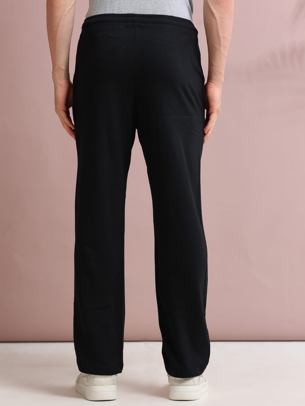 ARDEUR STREETZ Men's Relaxed Fit Printed Track Pants - Black