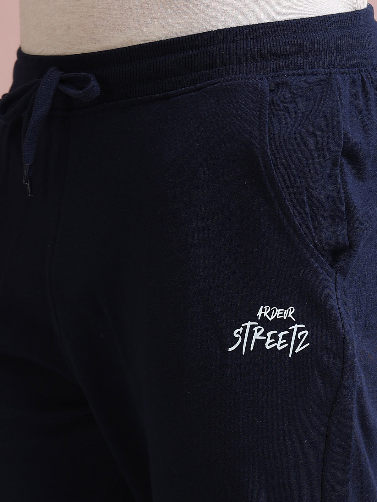 ARDEUR STREETZ Men's Relaxed Fit Printed Track Pants - Navy