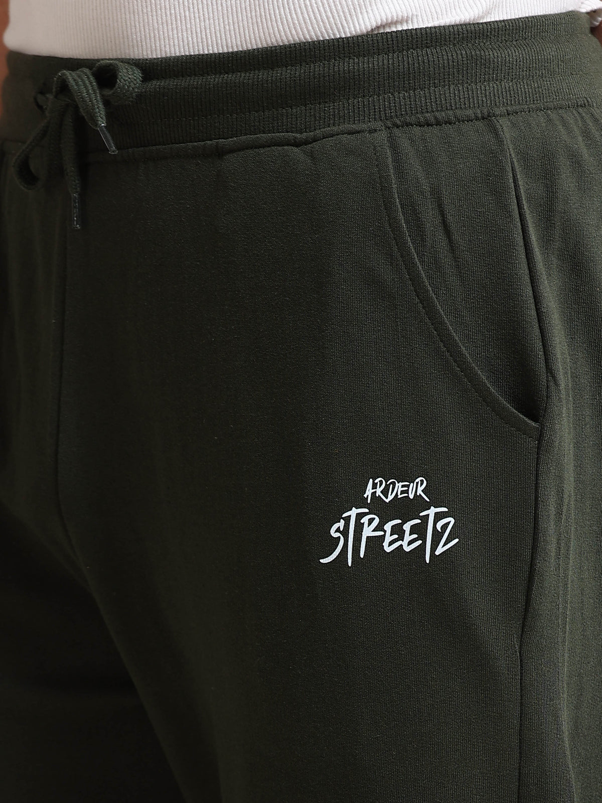 ARDEUR STREETZ Men's Relaxed Fit Printed Track Pants - Olive
