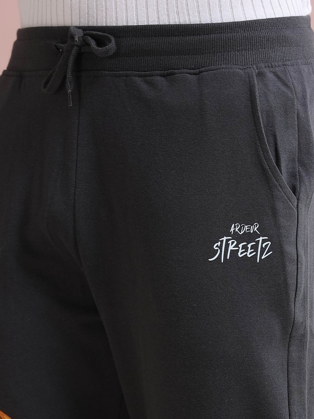 ARDEUR STREETZ Men's Relaxed Fit Printed Track Pants - Steel Grey