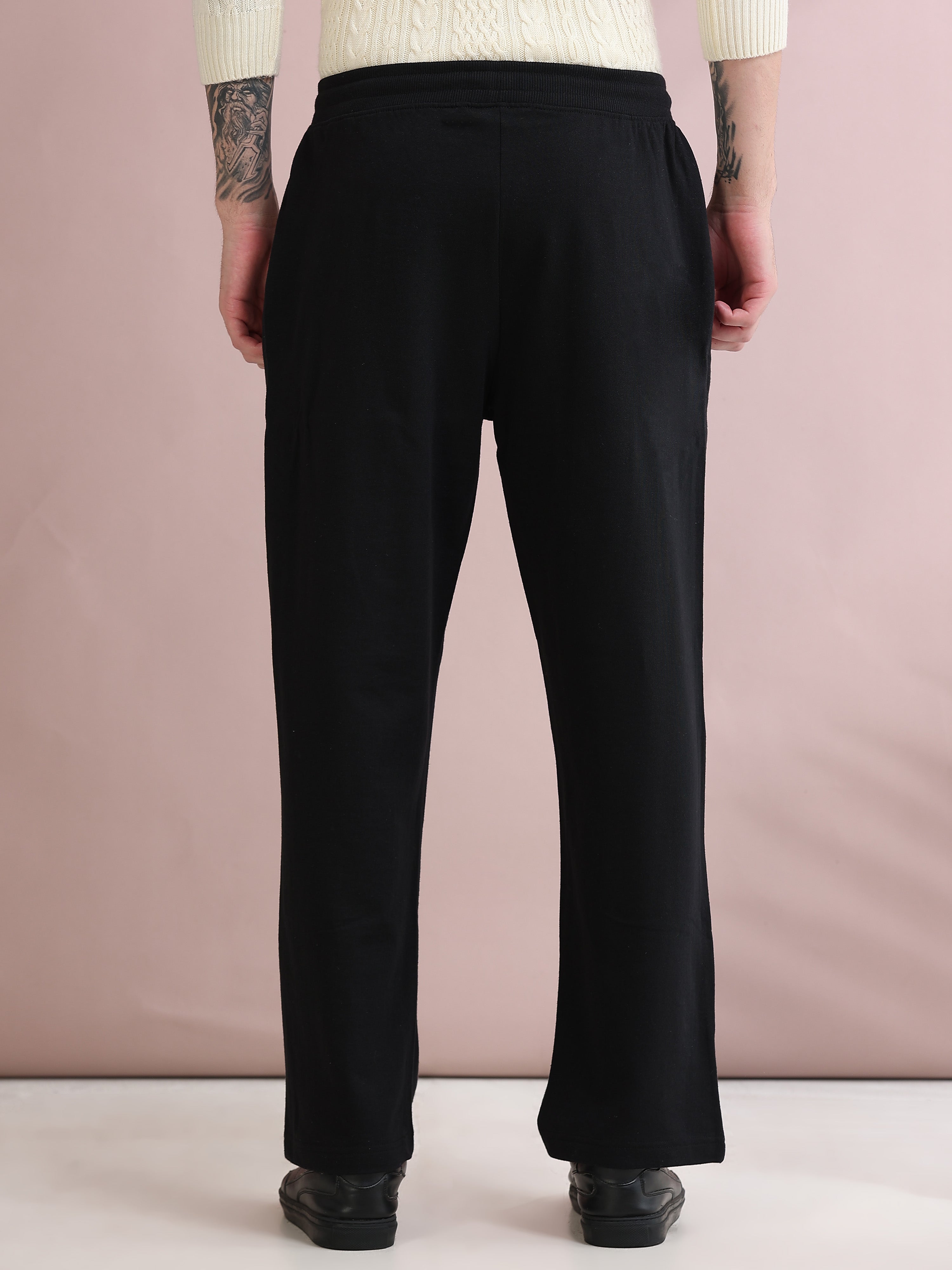 ARDEUR ZEAL IN YOU Men's Relaxed Fit Printed Track Pants - Black