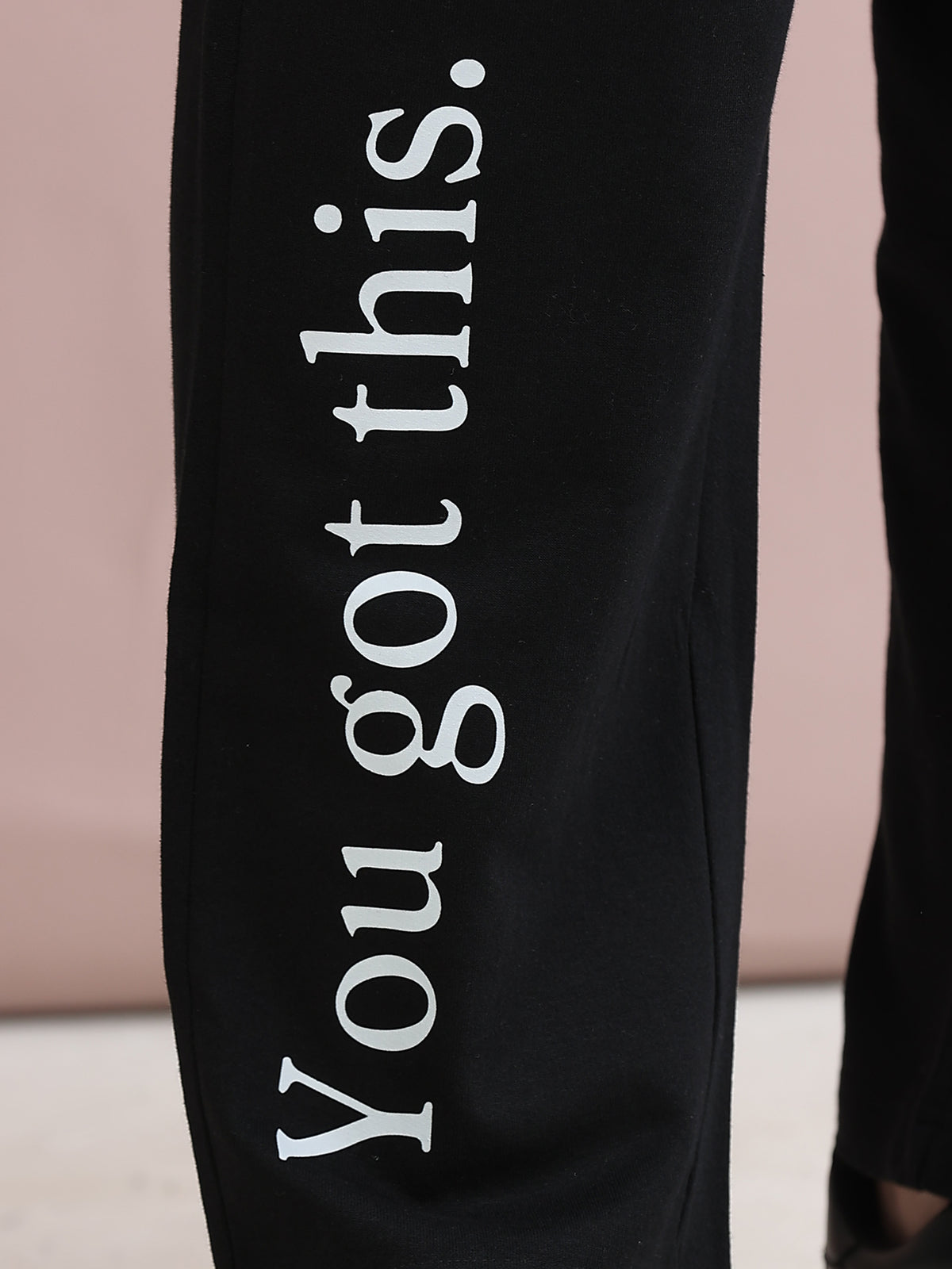 ARDEUR ZEAL IN YOU Men's Relaxed Fit Printed Track Pants - Black