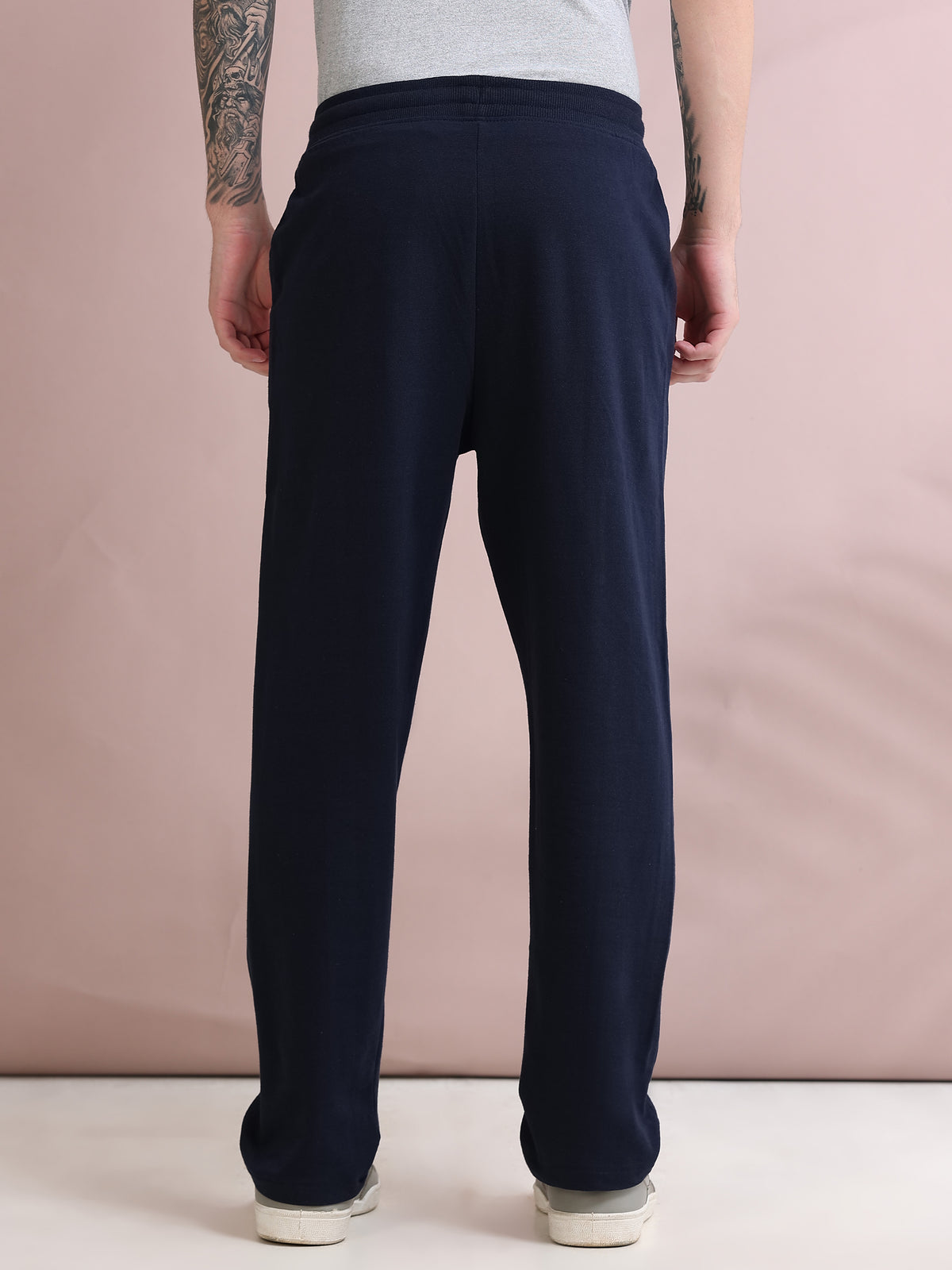 ARDEUR ZEAL IN YOU Men's Relaxed Fit Printed Track Pants - Navy