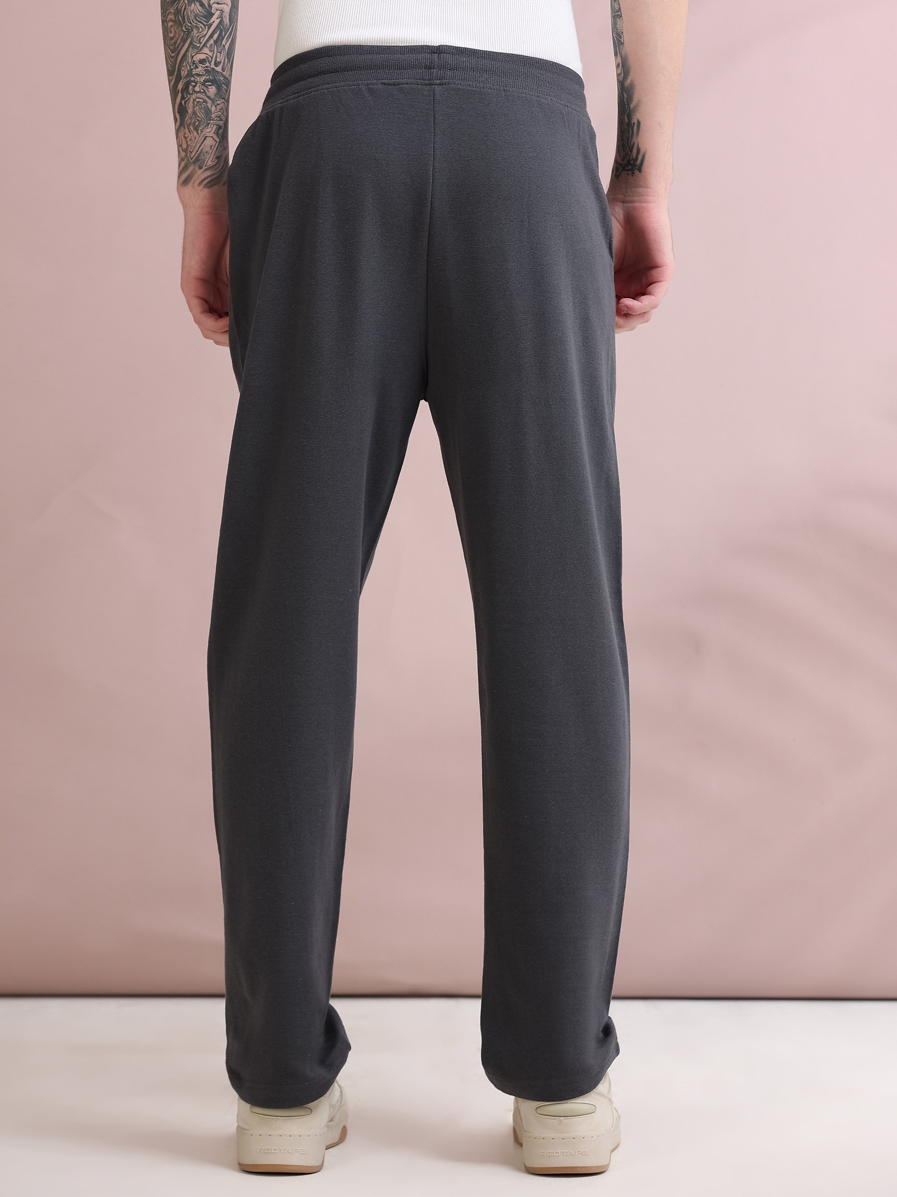 ARDEUR ZEAL IN YOU Men's Relaxed Fit Printed Track Pants - Steel Grey