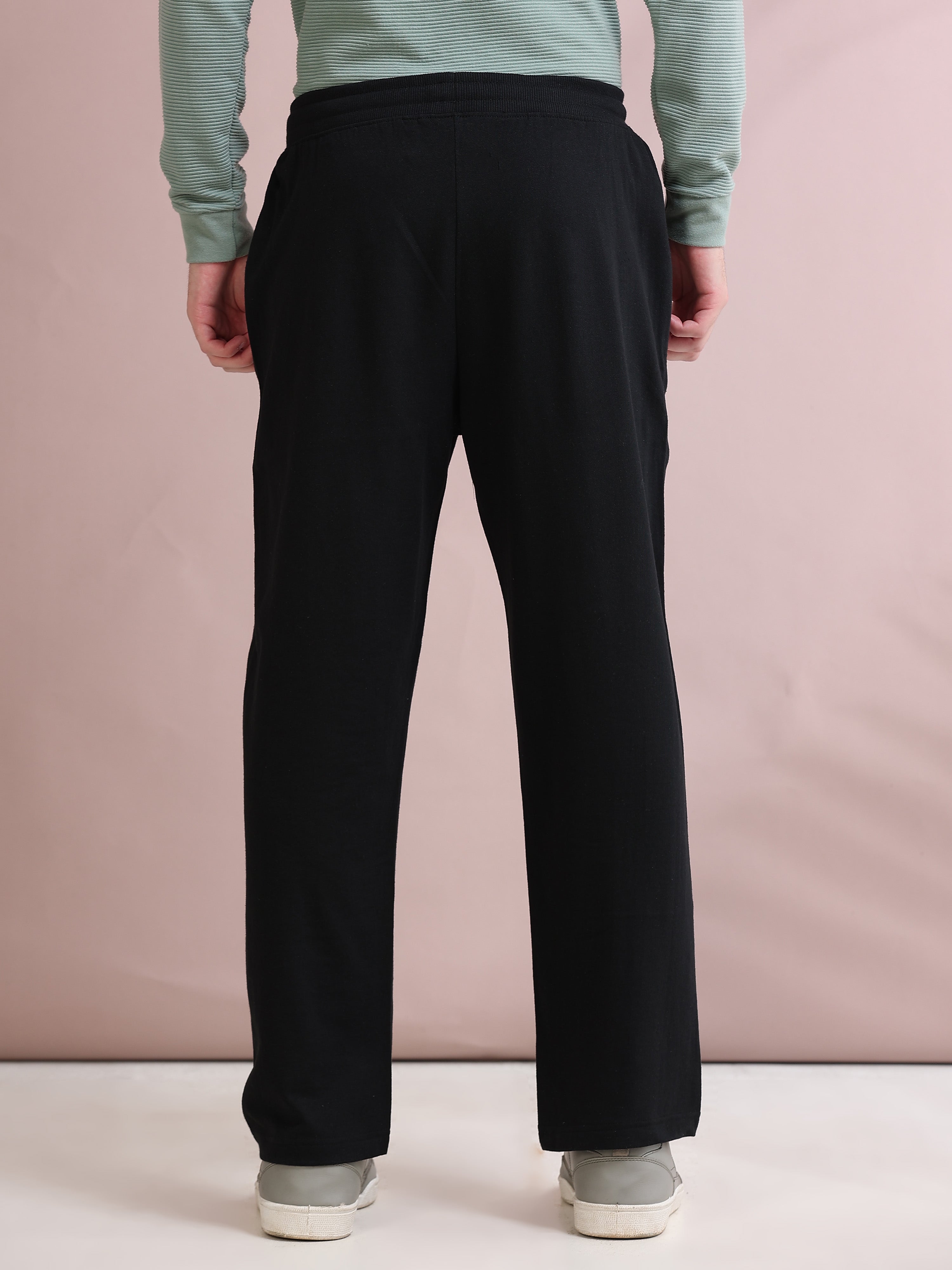 ARDEUR ZEAL IN YOU Men's Relaxed Fit Cotton Blended Track Pants - Black