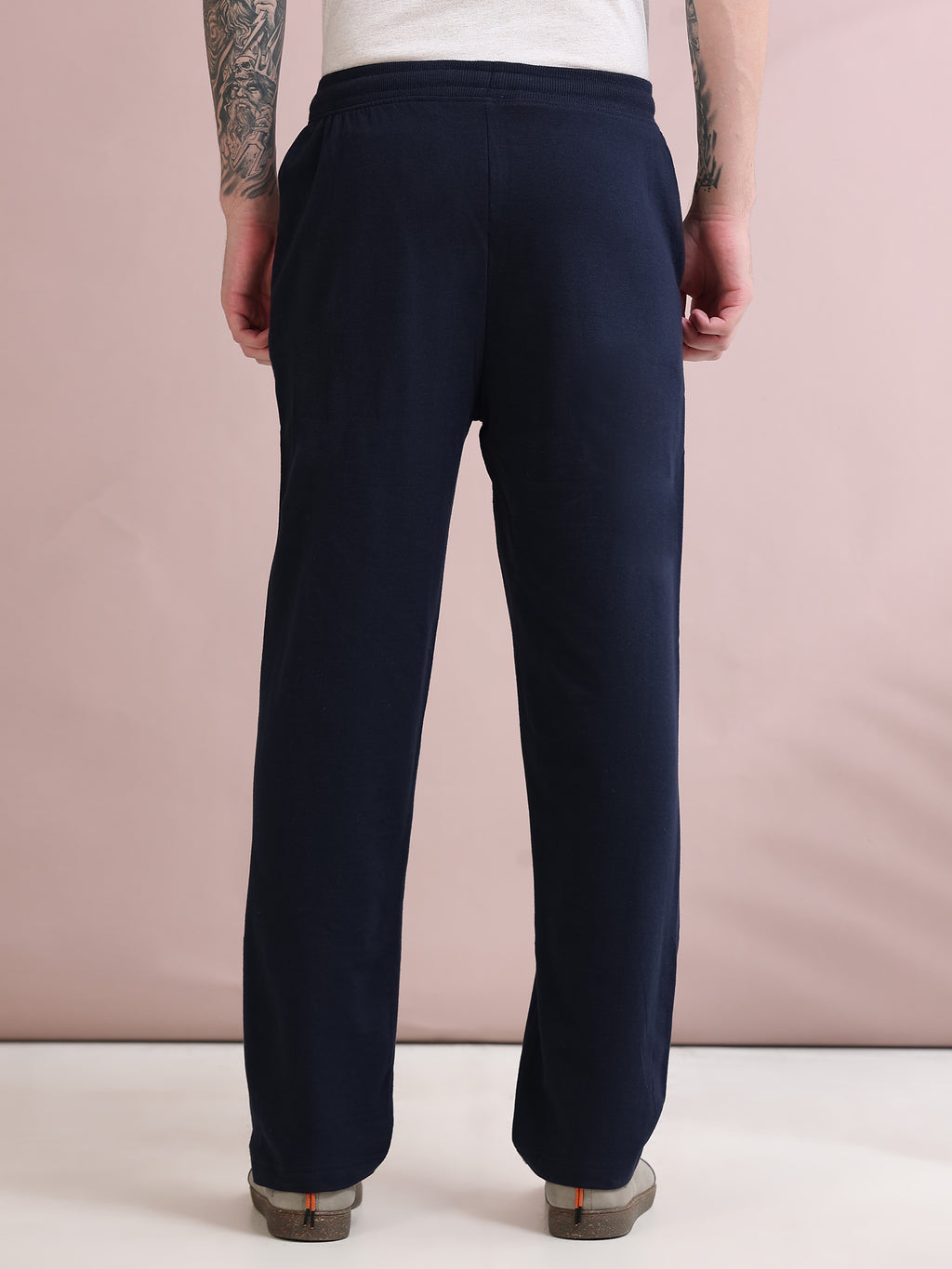 ARDEUR ZEAL IN YOU Men's Relaxed Fit Cotton Blended Track Pants - Navy