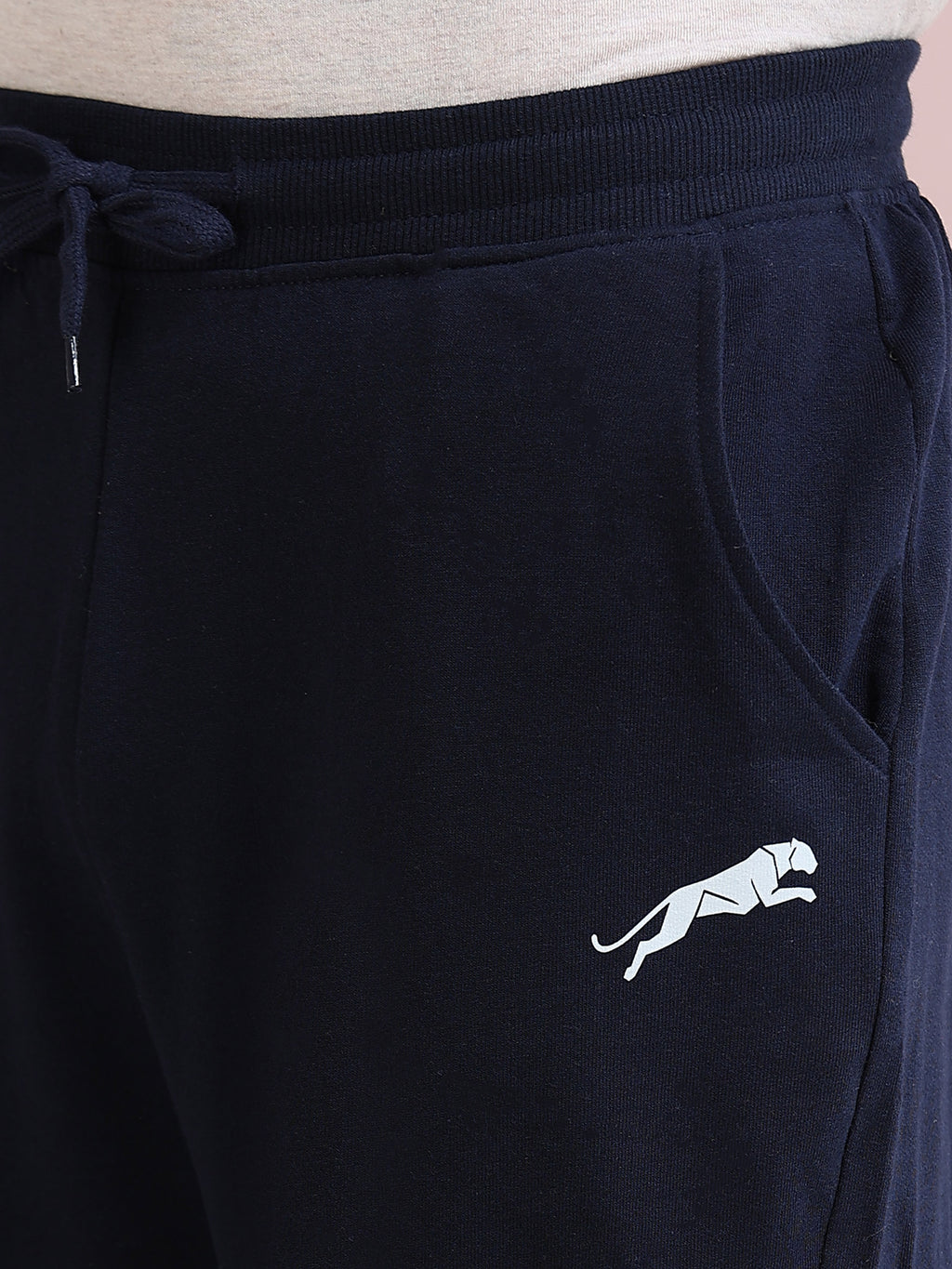 ARDEUR ZEAL IN YOU Men's Relaxed Fit Cotton Blended Track Pants - Navy