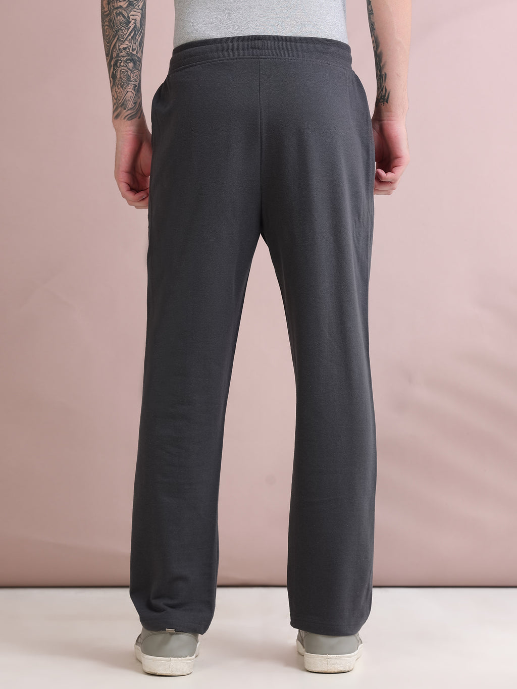 ARDEUR ZEAL IN YOU Men's Relaxed Fit Cotton Blended Track Pants - Steel Grey