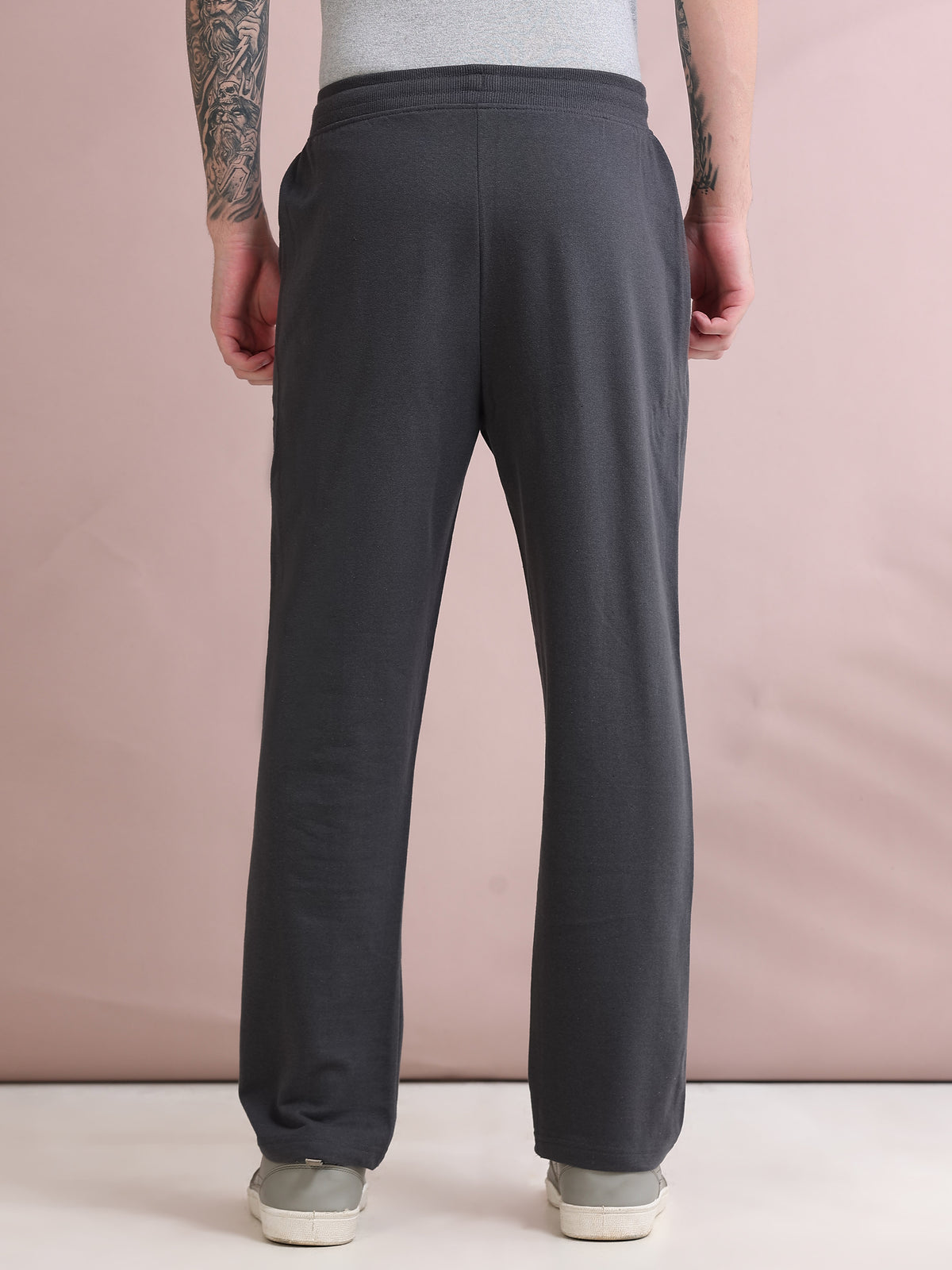 ARDEUR ZEAL IN YOU Men's Relaxed Fit Cotton Blended Track Pants - Steel Grey