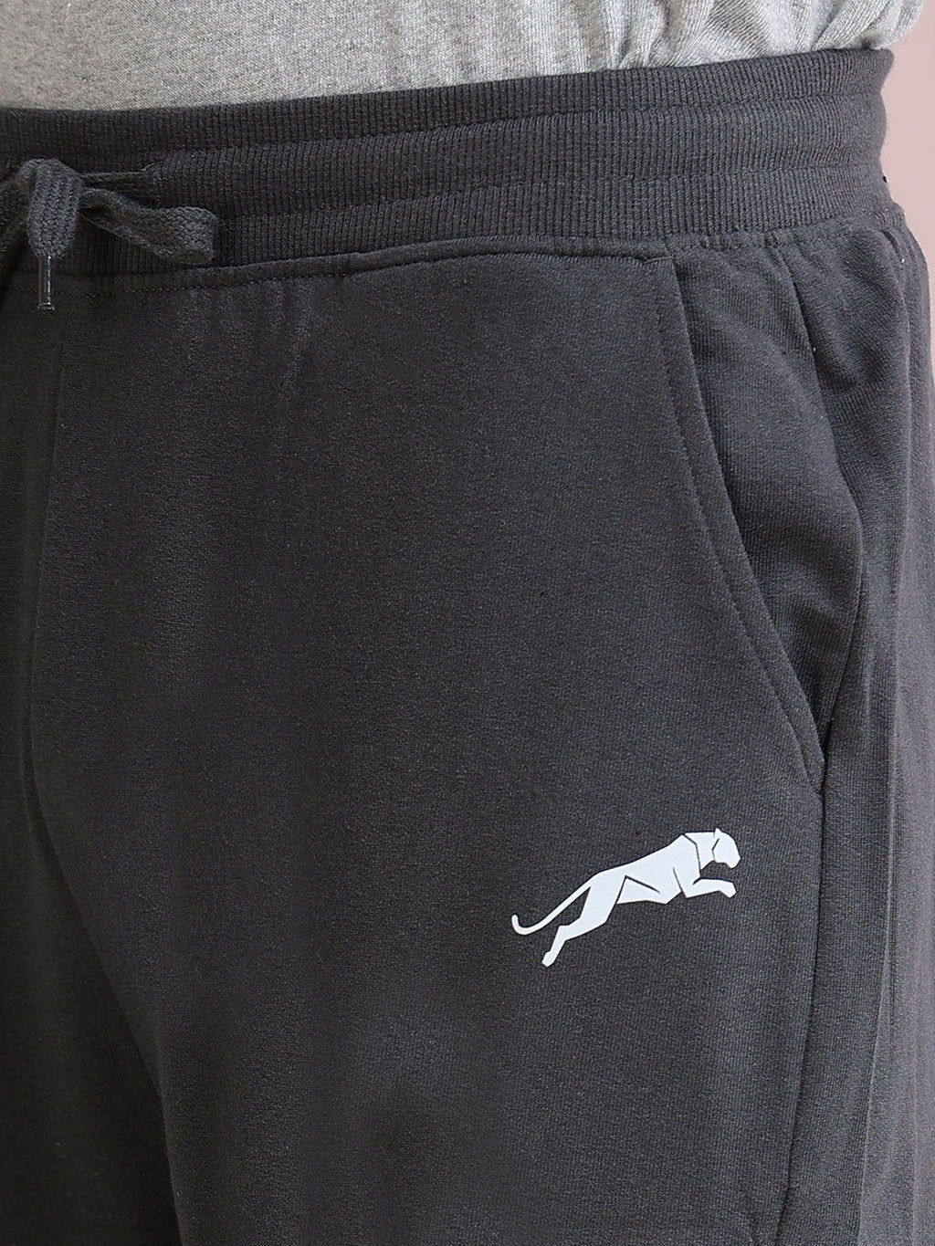 ARDEUR ZEAL IN YOU Men's Relaxed Fit Cotton Blended Track Pants - Steel Grey