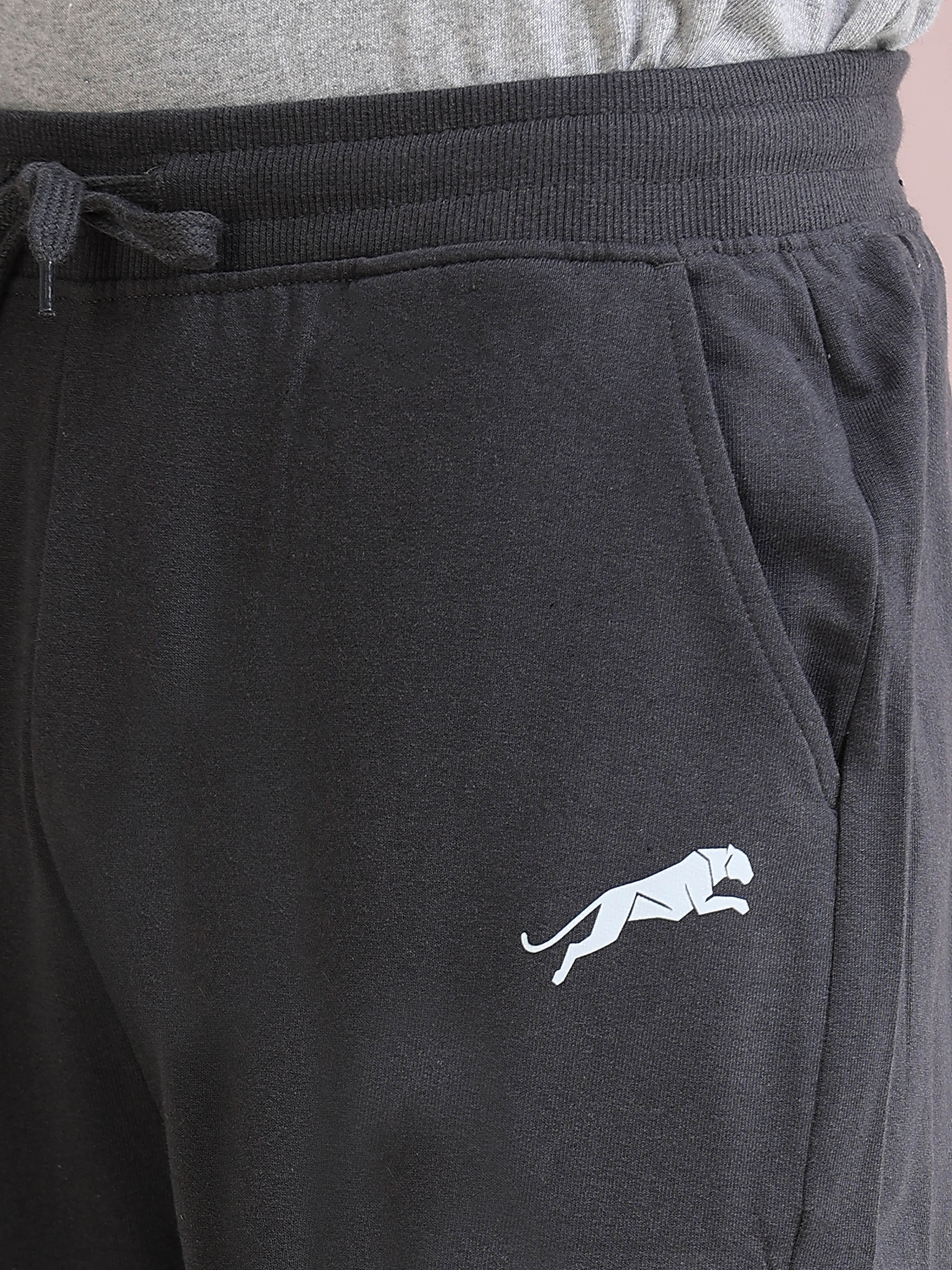 ARDEUR ZEAL IN YOU Men's Relaxed Fit Cotton Blended Track Pants - Steel Grey