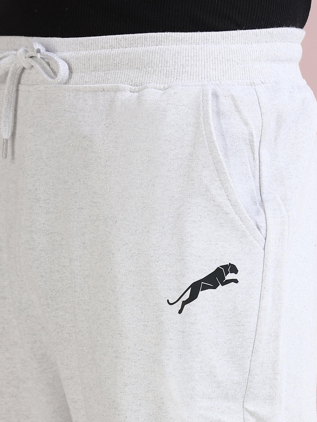 ARDEUR ZEAL IN YOU Men's Relaxed Fit Cotton Blended Track Pants - White Melange