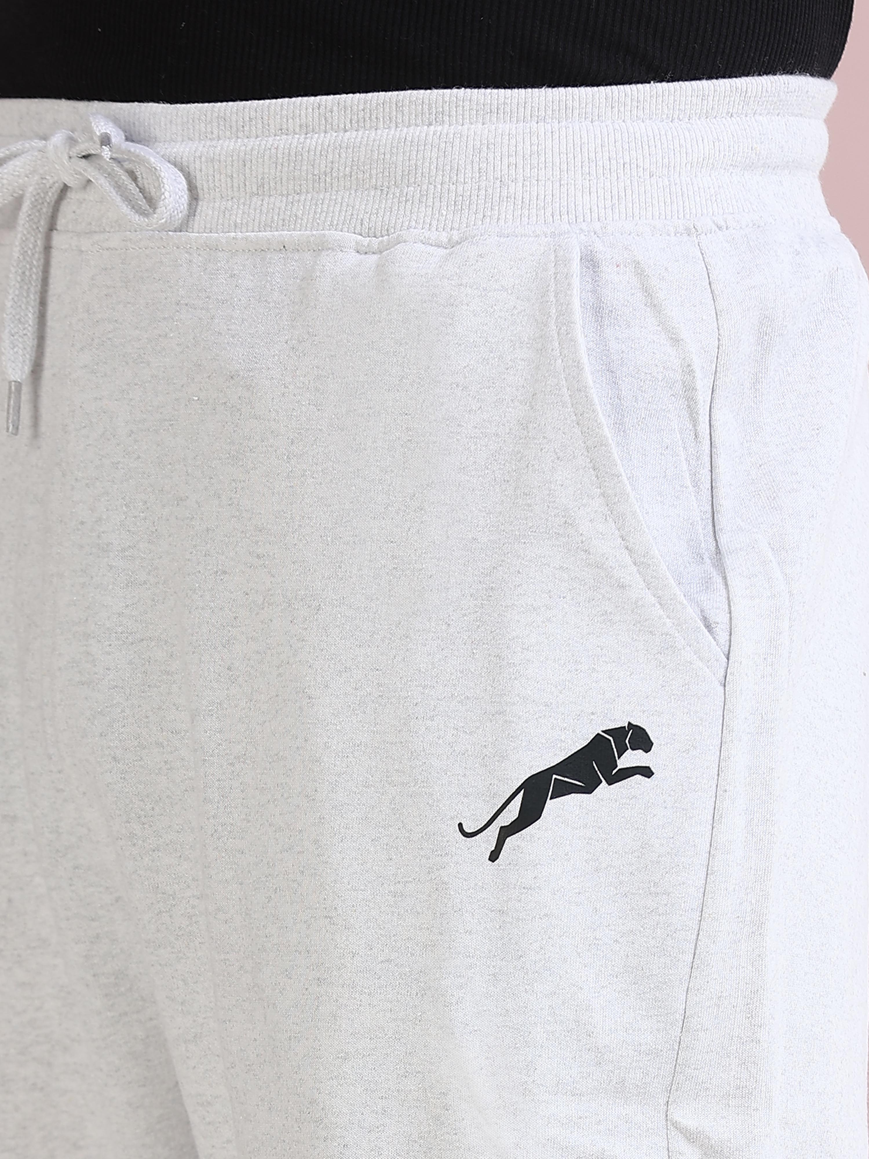 ARDEUR ZEAL IN YOU Men's Relaxed Fit Cotton Blended Track Pants - White Melange