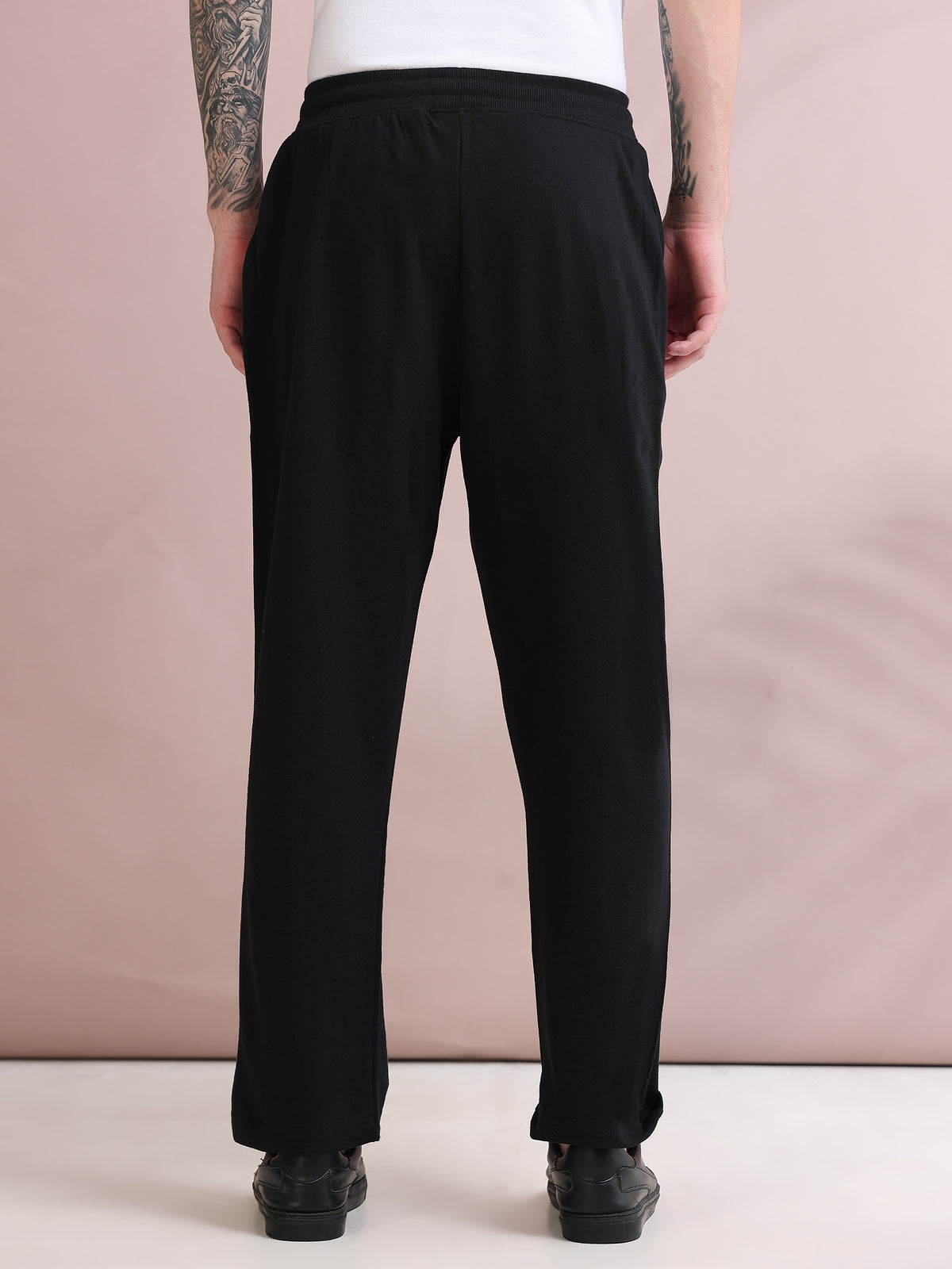 ARDEUR ZEAL IN YOU Men's Relaxed Fit TypographyTrack Pants - Black