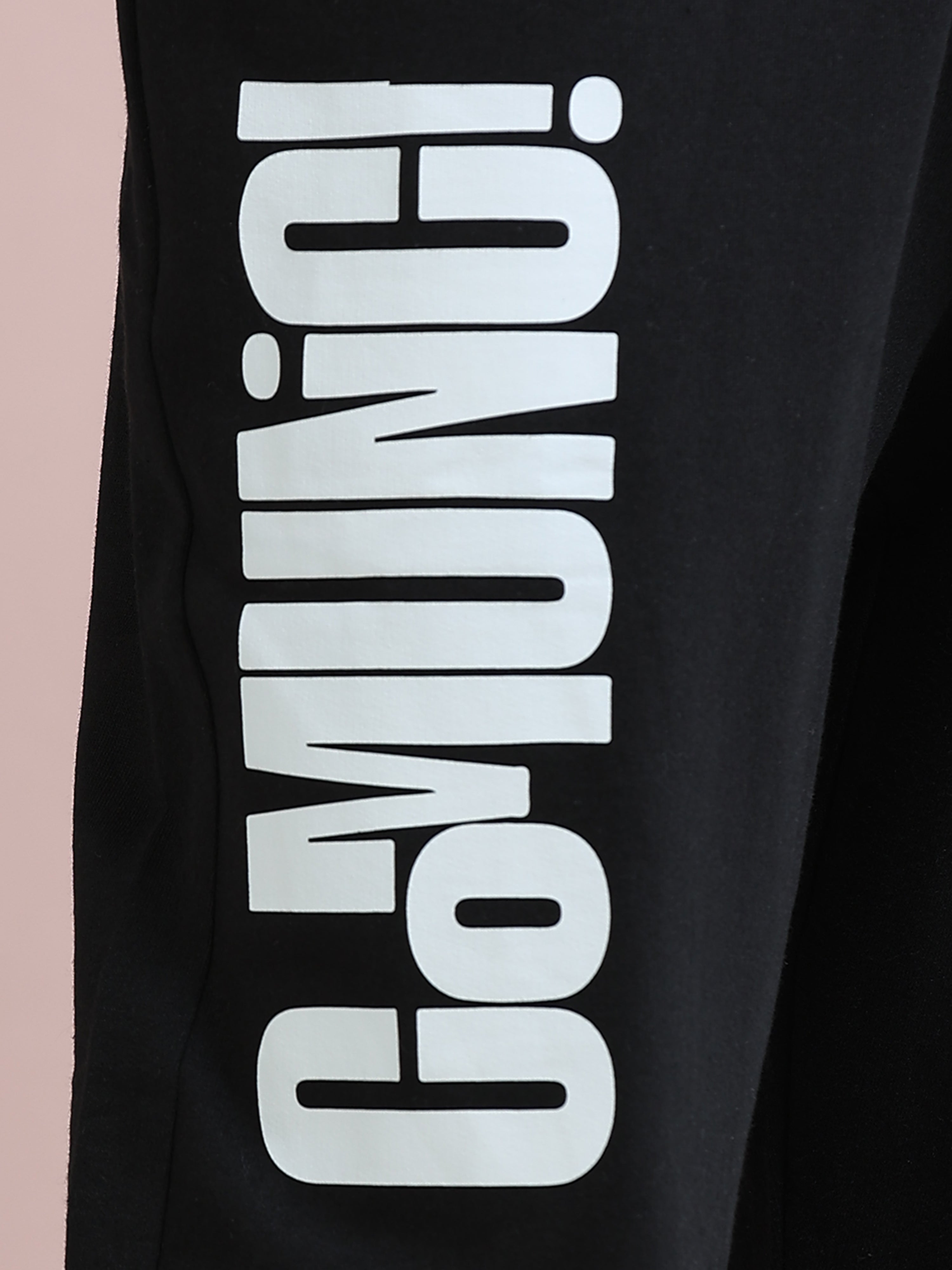 ARDEUR ZEAL IN YOU Men's Relaxed Fit TypographyTrack Pants - Black