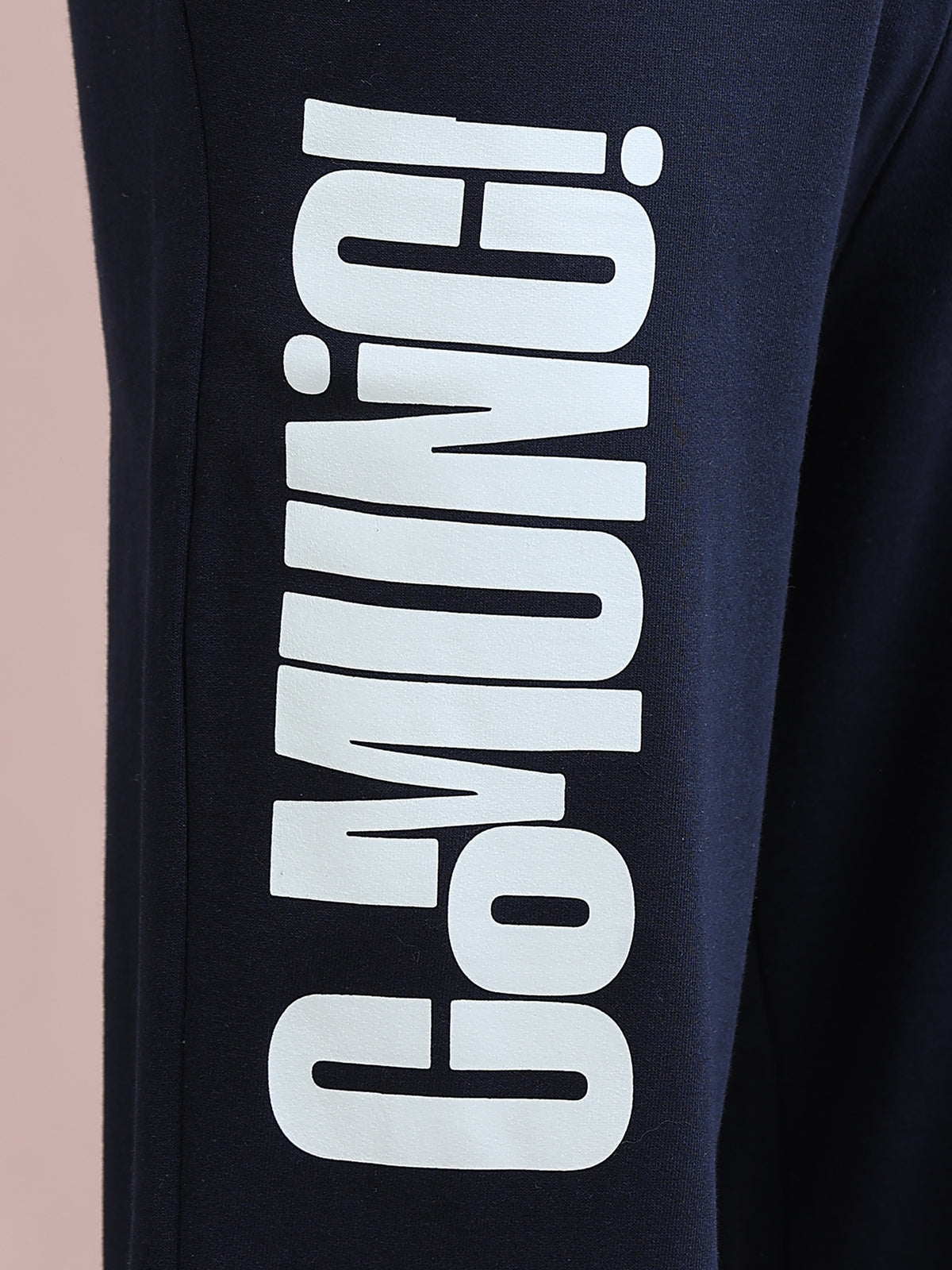 ARDEUR ZEAL IN YOU Men's Relaxed Fit TypographyTrack Pants - Navy
