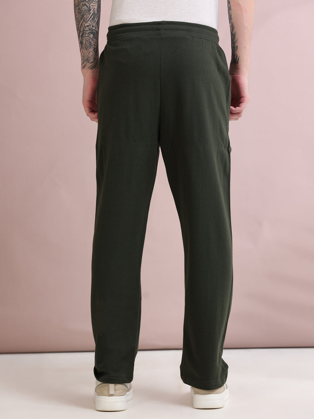 ARDEUR ZEAL IN YOU Men's Relaxed Fit TypographyTrack Pants - Olive