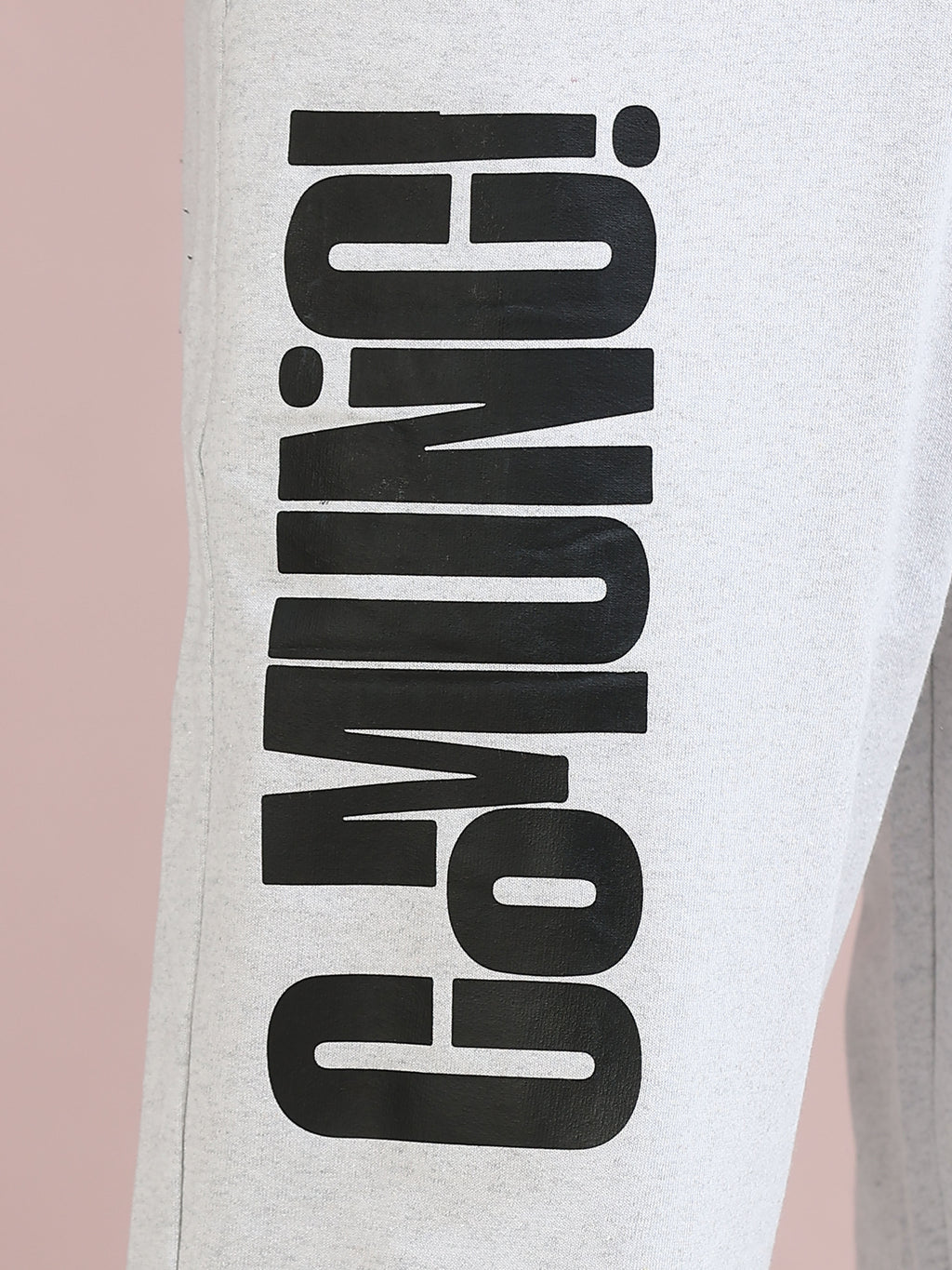 ARDEUR ZEAL IN YOU Men's Relaxed Fit TypographyTrack Pants - White Melange