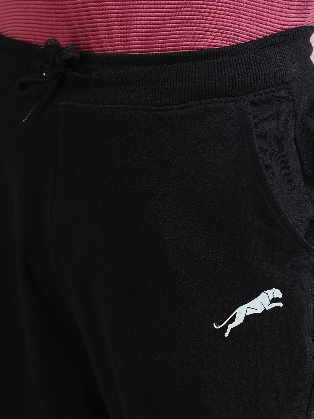 ARDEUR ZEAL IN YOU Men's Relaxed Fit Self Design Track Pants - Black