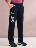 ARDEUR ZEAL IN YOU Men's Relaxed Fit Self Design Track Pants - Navy
