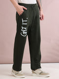 ARDEUR ZEAL IN YOU Men's Relaxed Fit Self Design Track Pants - Olive