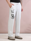 ARDEUR ZEAL IN YOU Men's Relaxed Fit Self Design Track Pants - White Melange