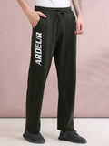 ARDEUR ZEAL IN YOU Men's Relaxed Fit Printed Cotton Blended Track Pants - Olive