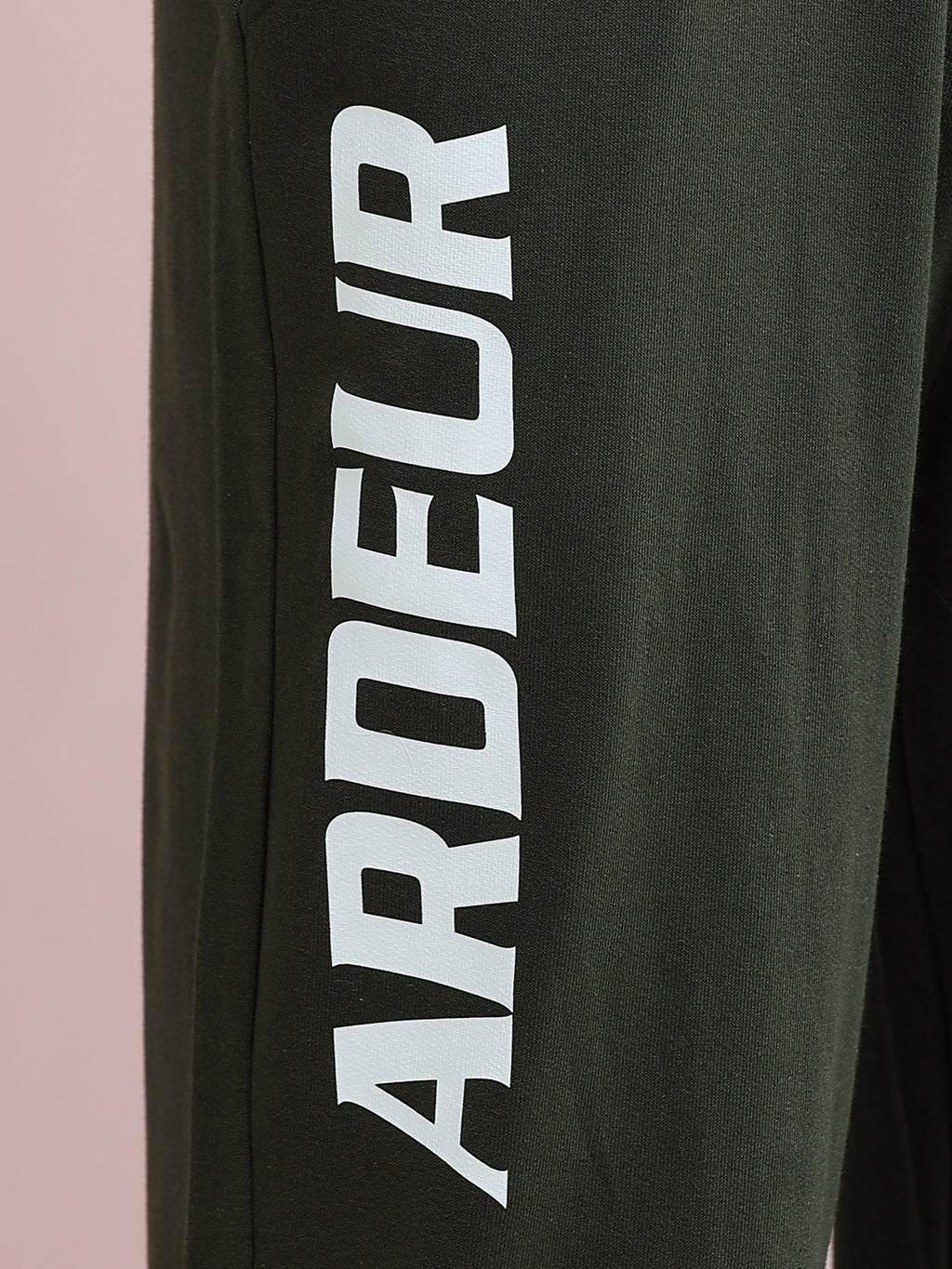 ARDEUR ZEAL IN YOU Men's Relaxed Fit Printed Cotton Blended Track Pants - Olive