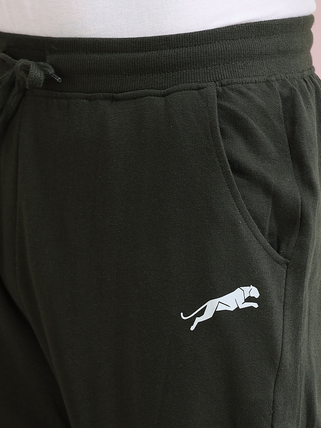 ARDEUR ZEAL IN YOU Men's Relaxed Fit Printed Cotton Blended Track Pants - Olive