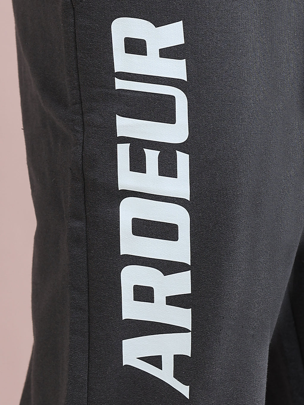 ARDEUR ZEAL IN YOU Men's Relaxed Fit Printed Cotton Blended Track Pants - Steel Grey