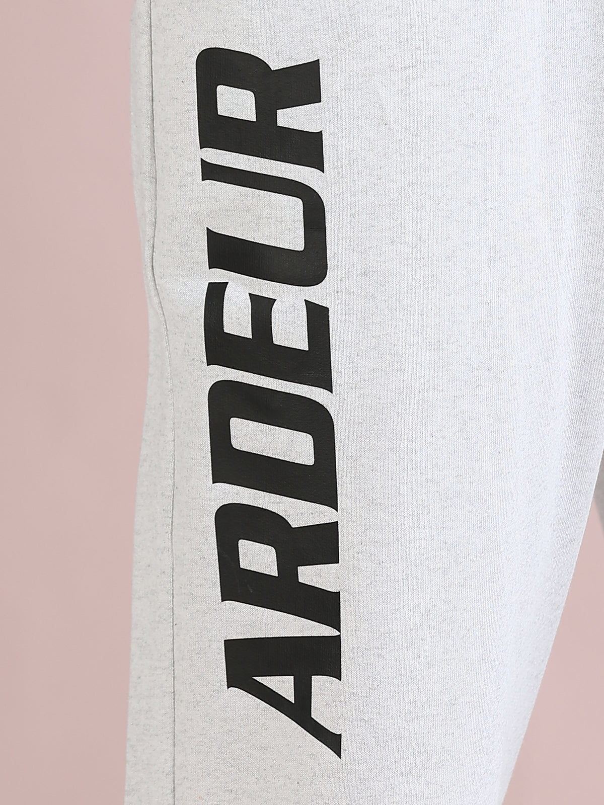 ARDEUR ZEAL IN YOU Men's Relaxed Fit Printed Cotton Blended Track Pants - White Melange