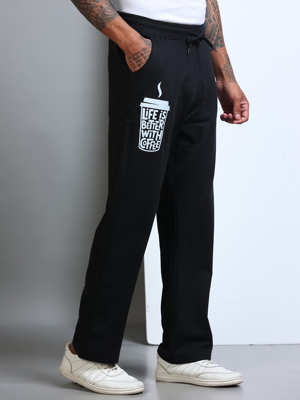 ARDEUR Men's Relaxed Fit Track Pants - Black