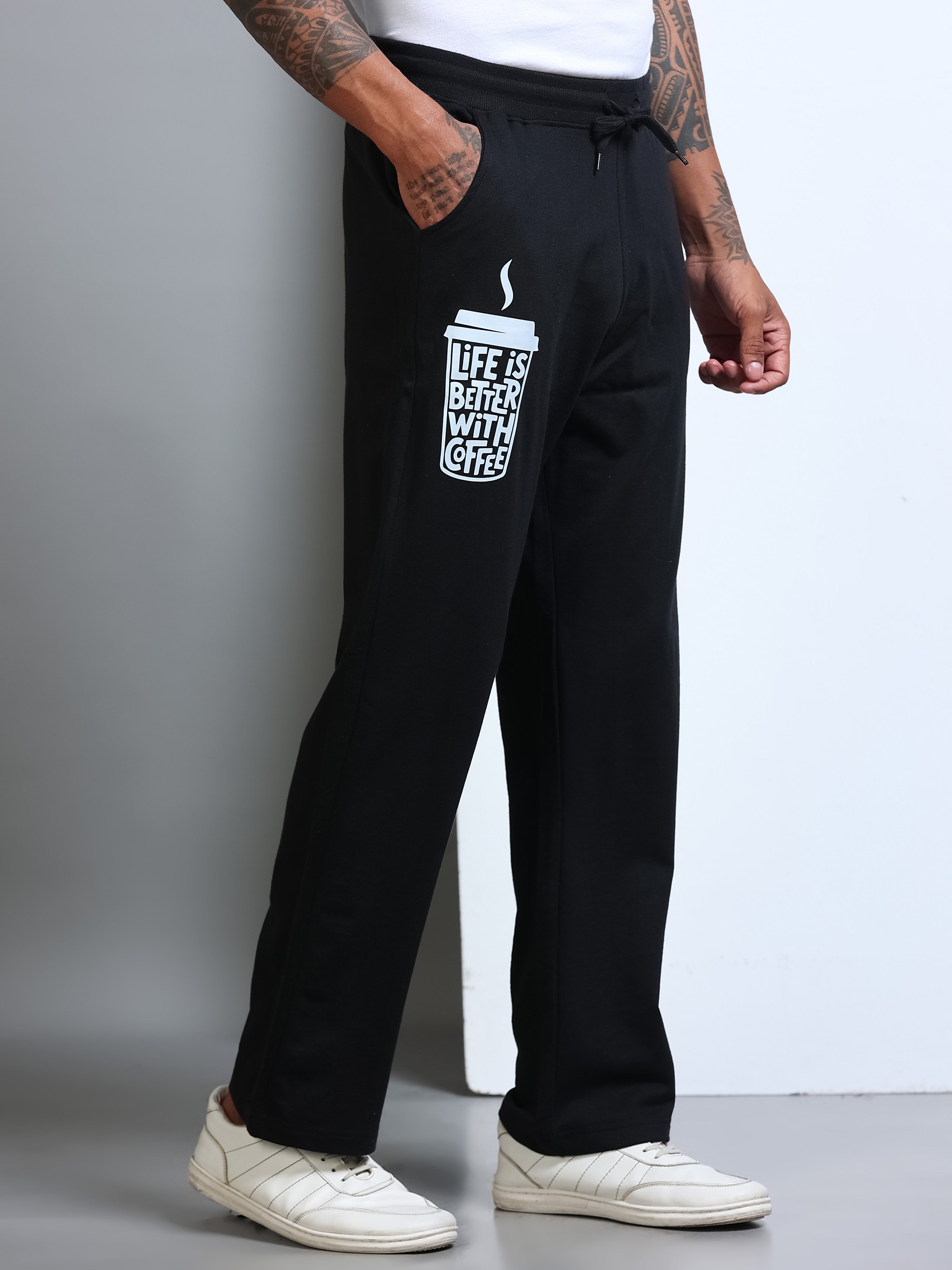 ARDEUR Men's Relaxed Fit Track Pants - Black