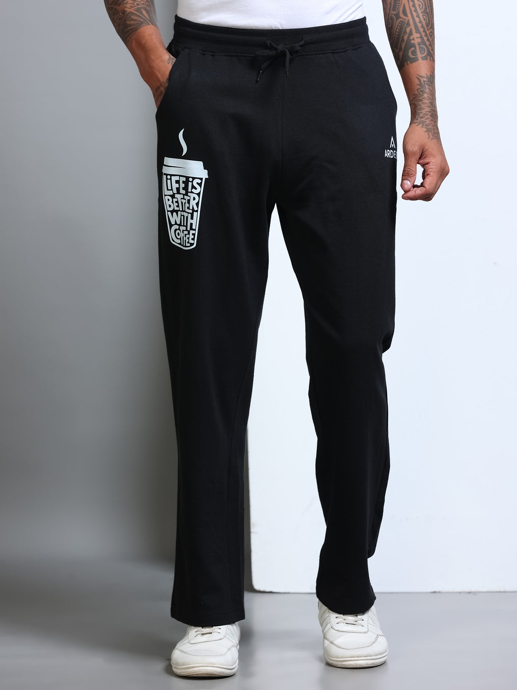 ARDEUR Men's Relaxed Fit Track Pants - Black