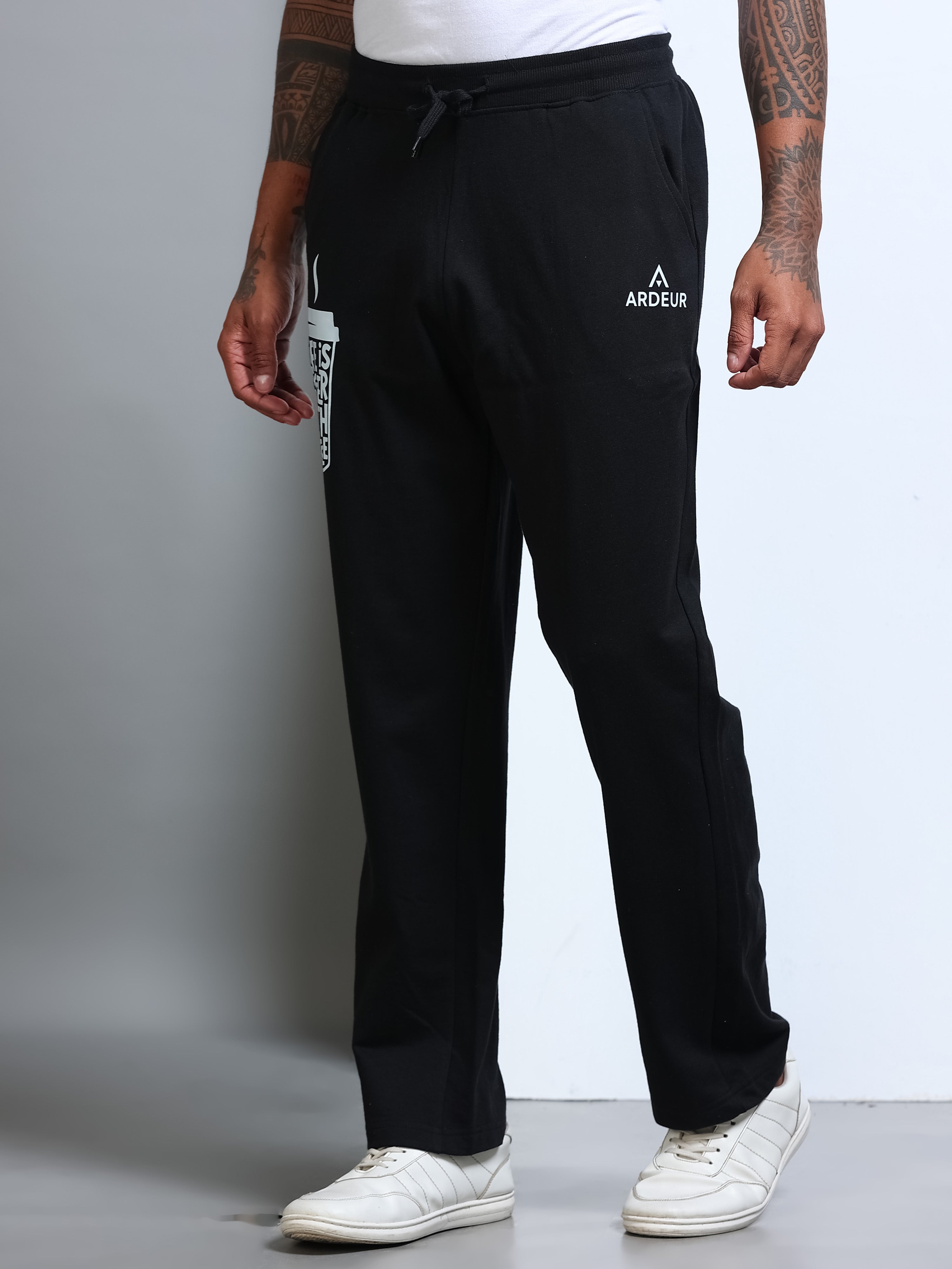 ARDEUR Men's Relaxed Fit Track Pants - Black