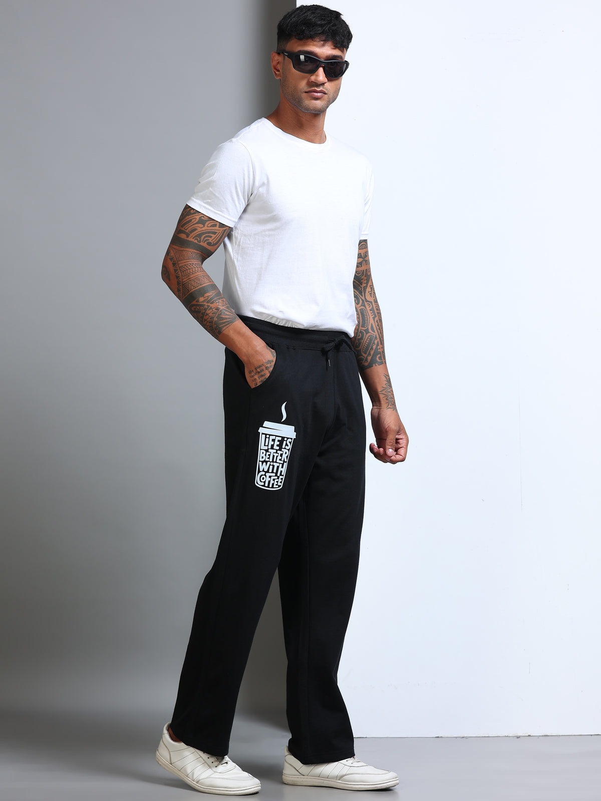 ARDEUR Men's Relaxed Fit Track Pants - Black