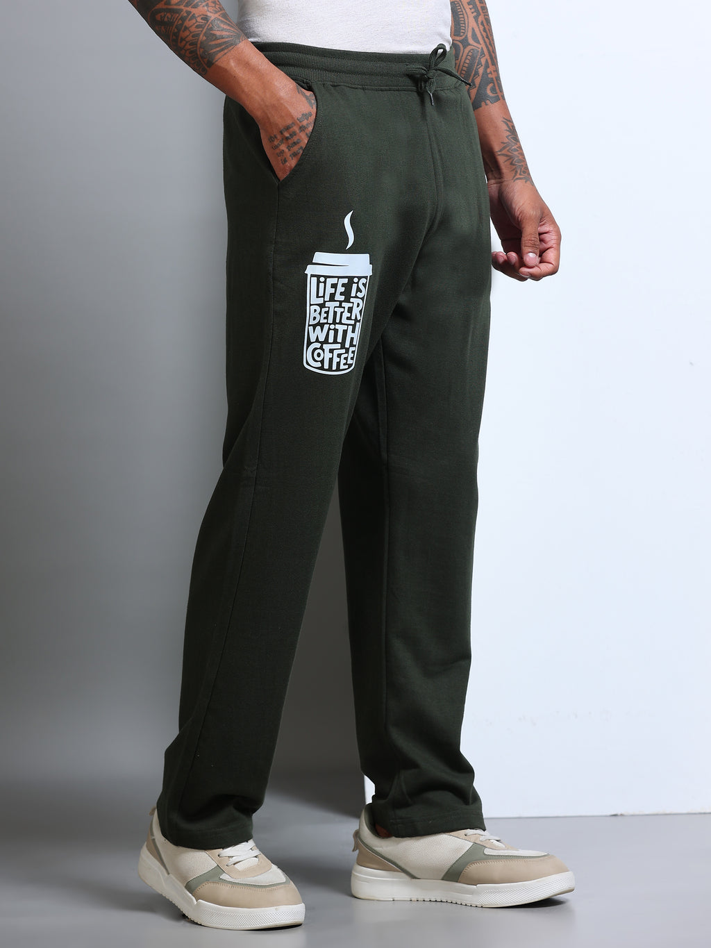 ARDEUR Men's Relaxed Fit Track Pants - Olive