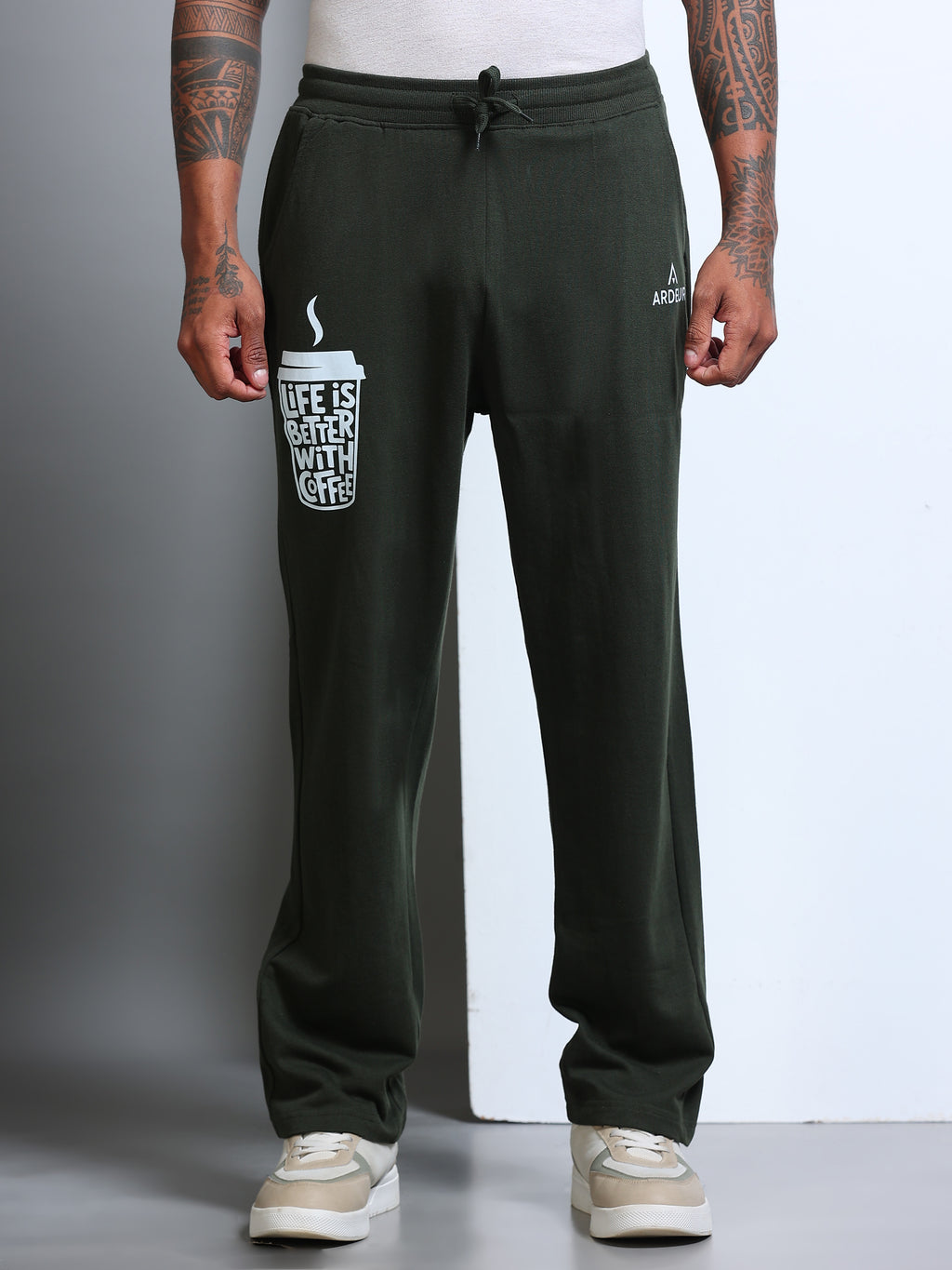 ARDEUR Men's Relaxed Fit Track Pants - Olive