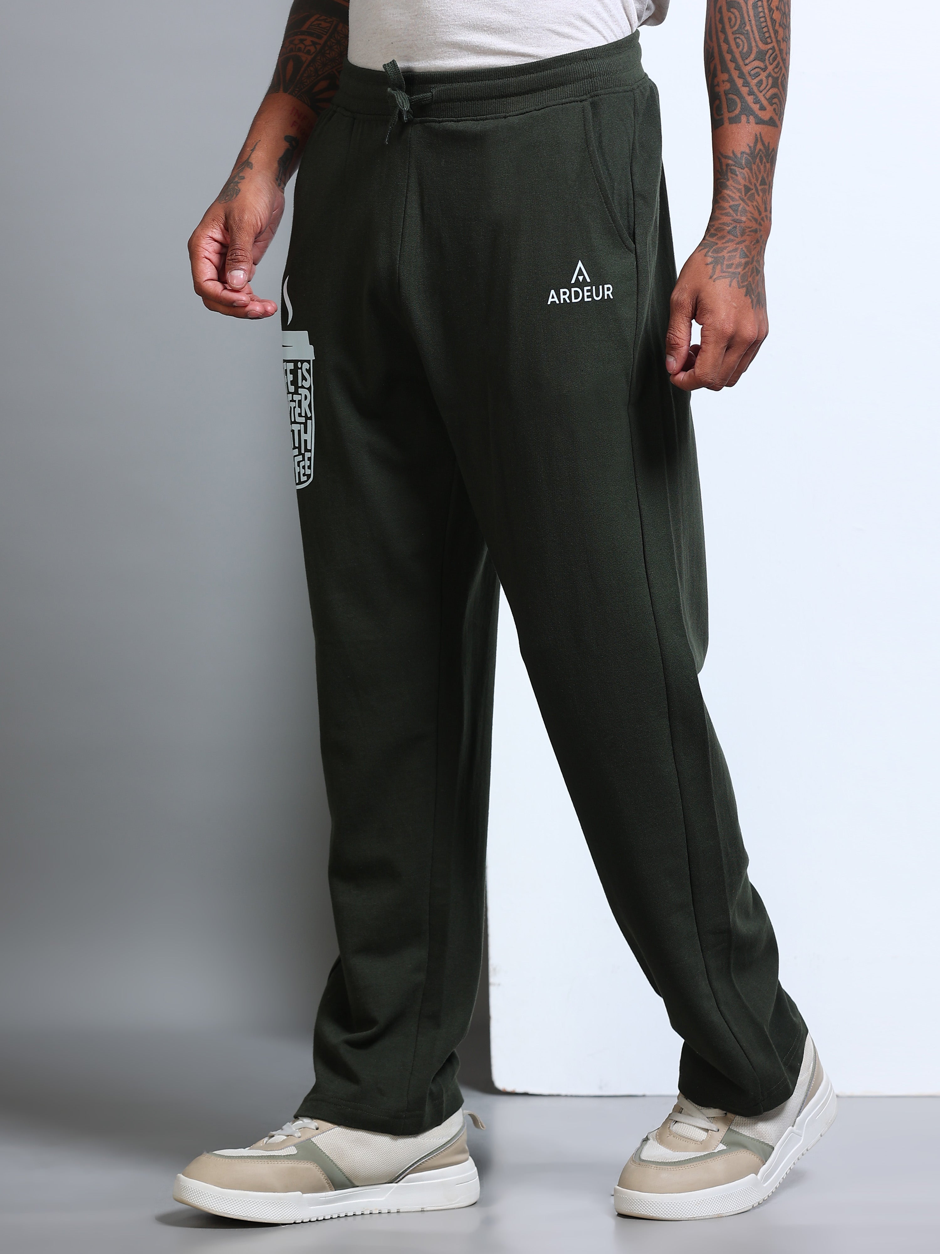 ARDEUR Men's Relaxed Fit Track Pants - Olive