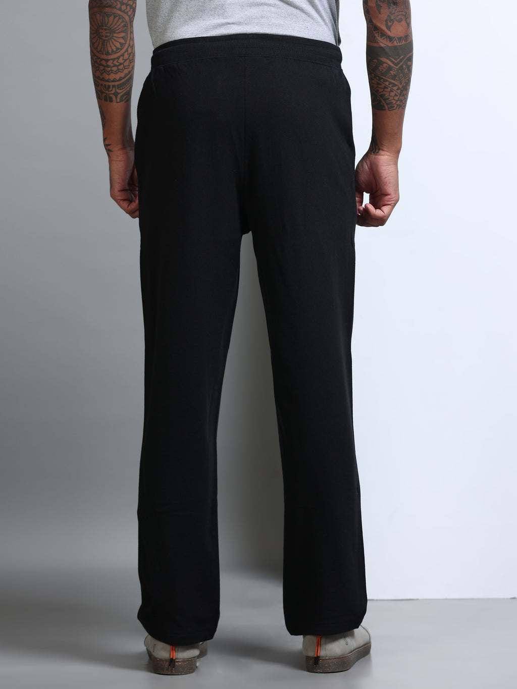 ARDEUR Men's Relaxed Fit Printed Track Pants - Black