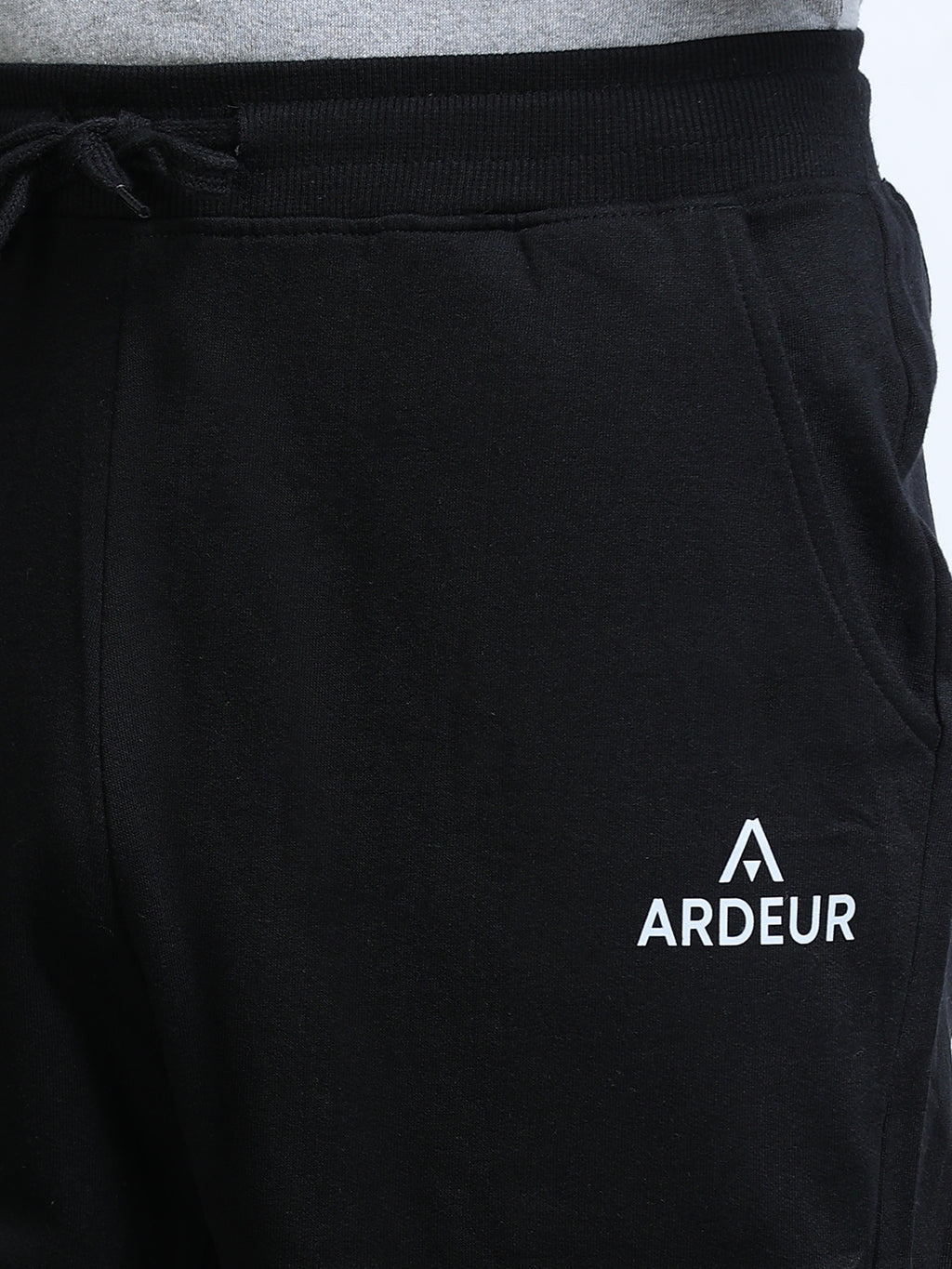 ARDEUR Men's Relaxed Fit Printed Track Pants - Black