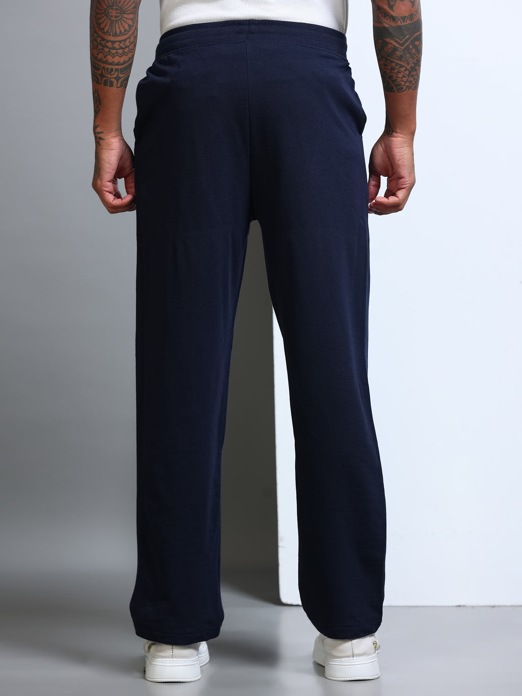 ARDEUR Men's Relaxed Fit Printed Track Pants - Navy